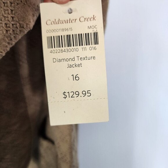 NEW Coldwater Creek Brown Diamond Textured Blazer Jacket Size 16 $129 - Picture 8 of 11
